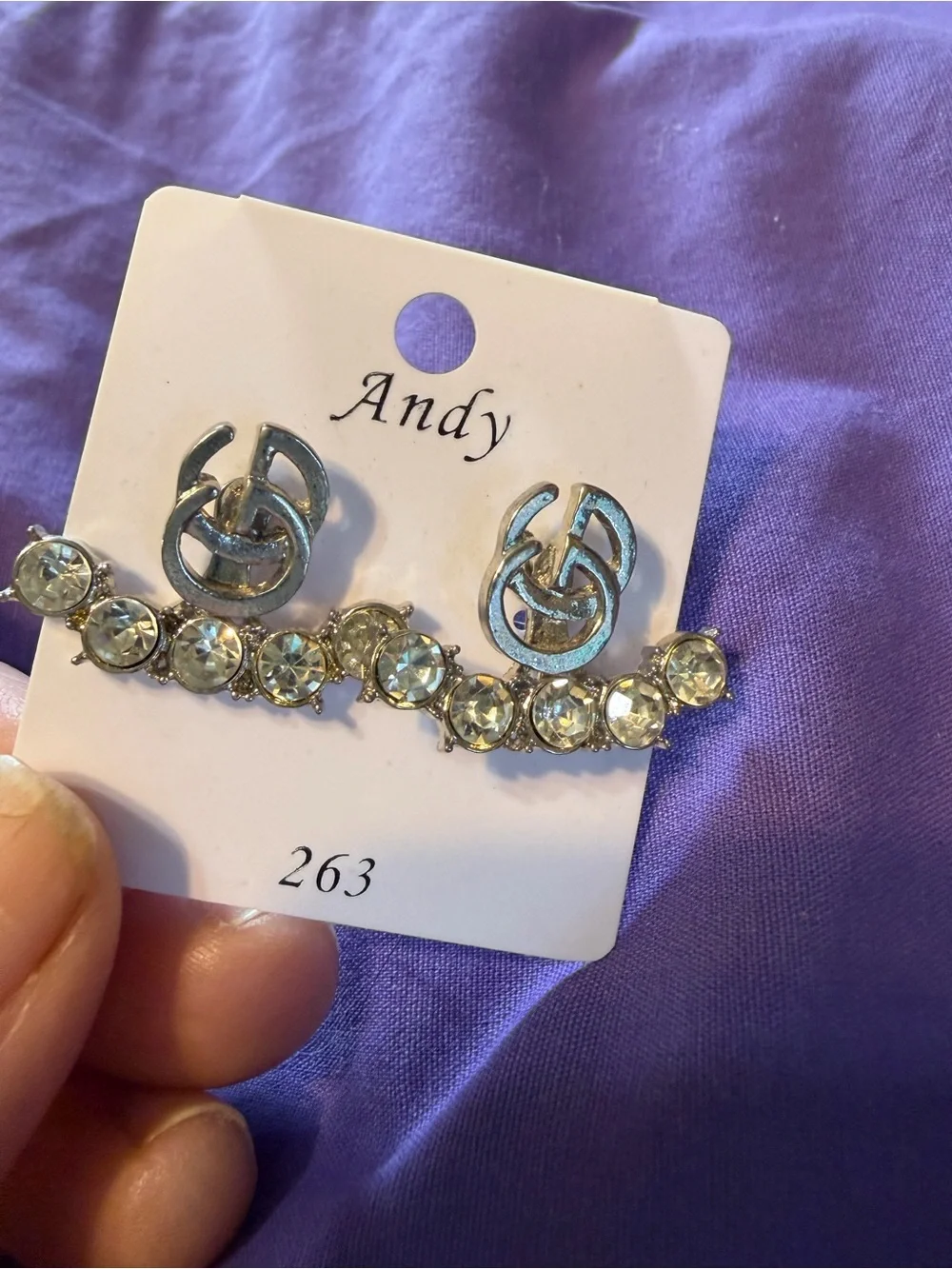 Unbranded High Fashion Designer looking costume jewelry ear climber earrings NWT